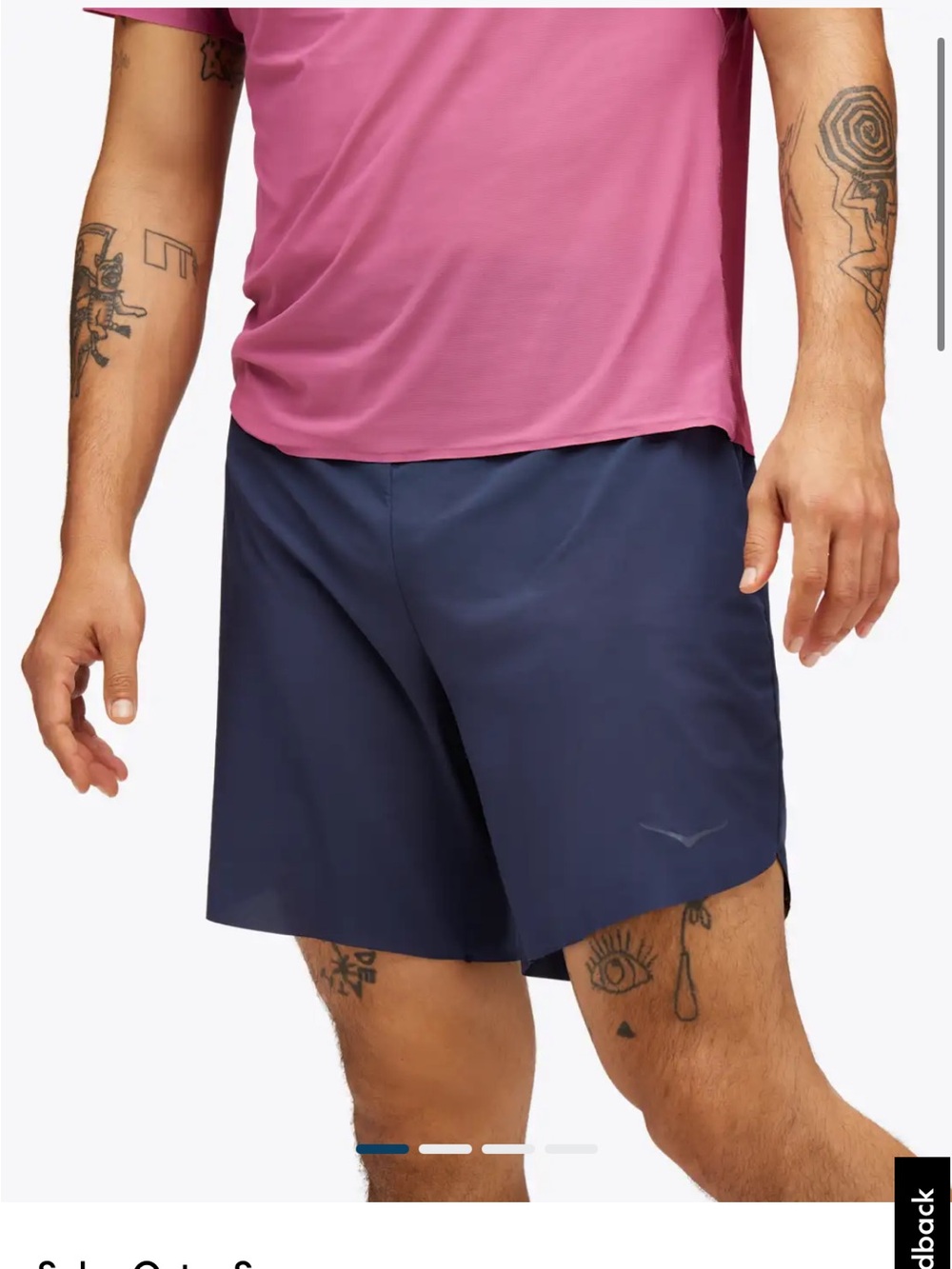 Hoka Navy Men's Athletic Running Shorts